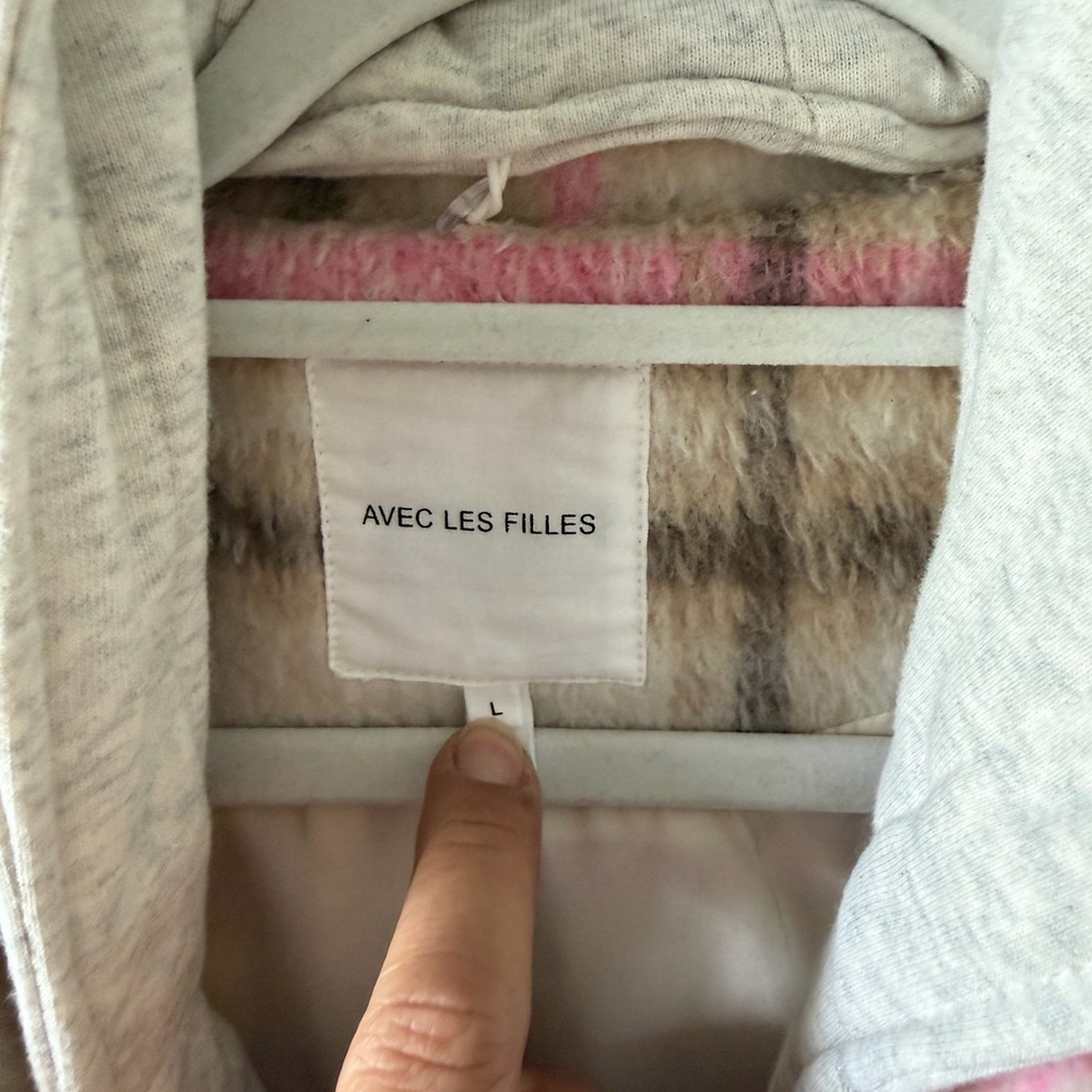 Avec Les Filles Light Gray Hoodie and multicolor. very beautiful coat.